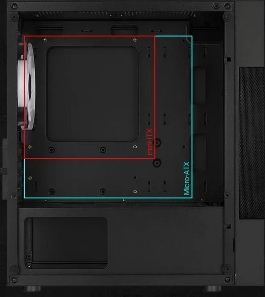 AeroCool Atomic Lite [V2], Lüfter LED RGB, Glasfenster