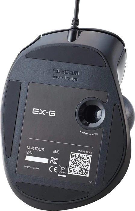 Elecom EX-G M-XT3URBK Trackball schwarz, Rechtshänder, USB-A
