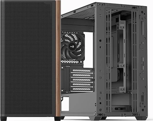 AeroCool D301A Black, inkl. 1x Lüfter, Glasfenster
