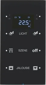 Berker KNX R.3 Touchsensor 3-fach mit Temperaturregler schwarz, konfiguriert