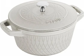 Zwilling Staub Cocotte Twister Schmortopf rund 20cm 2.2l weißer trüffel
