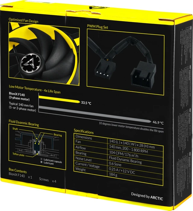 ARCTIC BioniX F140 PWM PST gelb, 140mm
