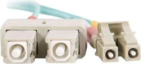 C2G LWL Duplex Kabel, OM3, 2x LC Stecker/2x SC Stecker, 15m, türkis
