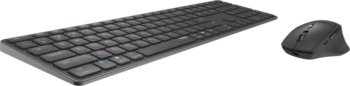 Rapoo 9800M Multi-mode Wireless Ultra-slim Advanced Desktop Set dunkelgrau, USB/Bluetooth, DE