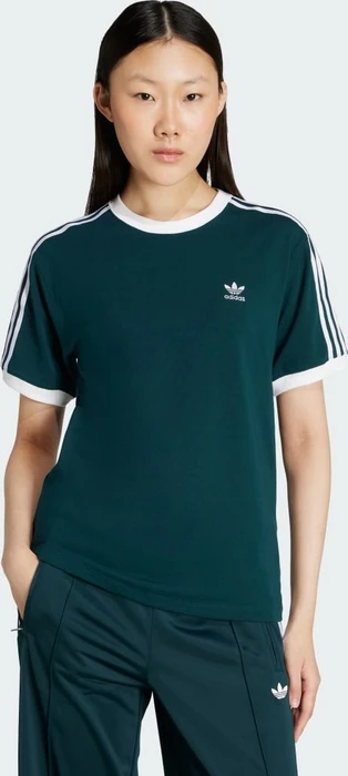 adidas 3-Streifen T-Shirt kurzarm aurora ivy/white (Damen)