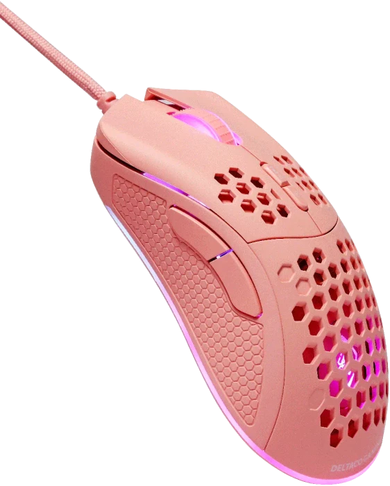 Deltaco DM210 Ultra-Light Gaming Mouse rosa, USB