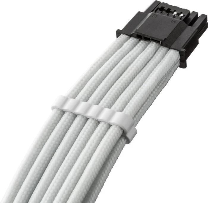 CableMod Universal Pro ModMesh, 12V-2x6 Kabel, StealthSense, natives 12V-2x6 Kabel, 1x 16-Pin PCIe 5.1 Stecker auf 16-Pin PCIe 5.1 Stecker, weiß, 60cm