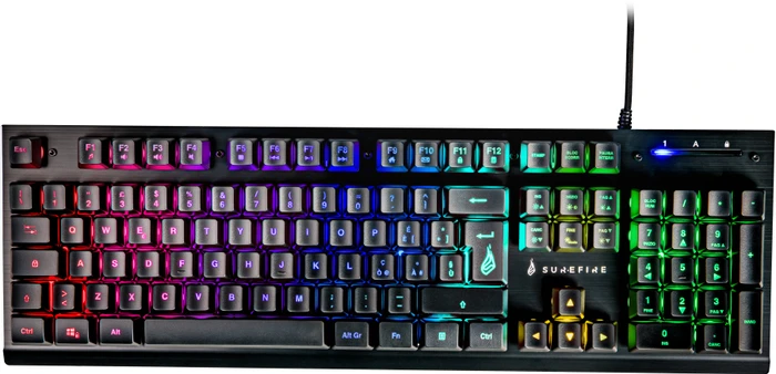 Verbatim SureFire KingPin X2 Gaming Keyboard, LEDs RGB, schwarz, USB, IT