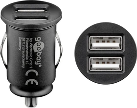 Wentronic Goobay Dual-USB Auto-Ladegerät 24W schwarz
