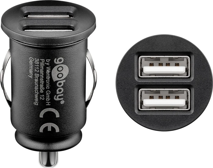 Wentronic Goobay Dual-USB Auto-Ladegerät 24W schwarz