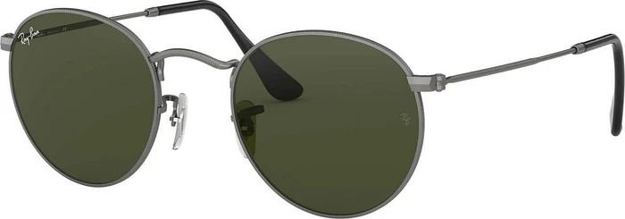 Ray-Ban RB3447 Round Metal 53mm matte gunmetal/g15 green
