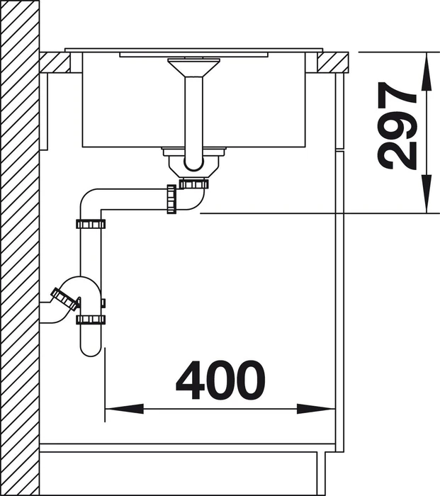 Blanco Metra 45 S Compact Becken reversibel mit Ablauffernbedienung felsgrau