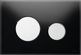 TECE TECEloop WC-Betätigungsplatte Glas für Zweimengentechnik 220x150x11mm Glas schwarz glänzend, Tasten chrom glänzend