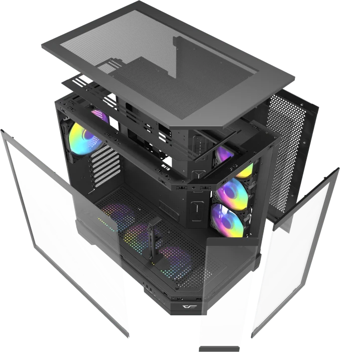 DarkFlash DQX90 Black, Glasfenster