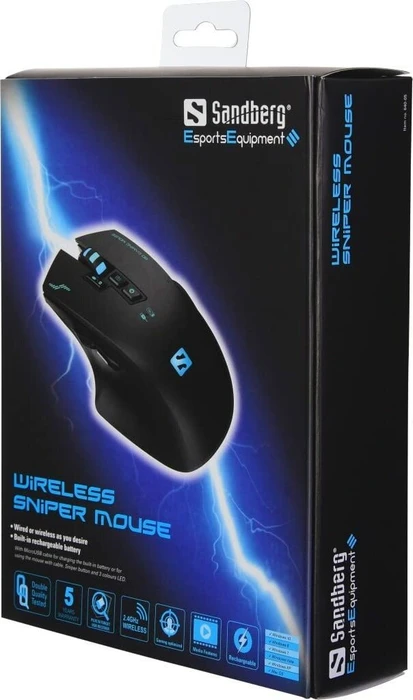 Sandberg Wireless Sniper Mouse schwarz/blau, USB