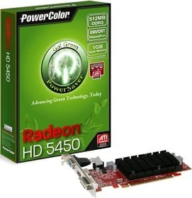 PowerColor Radeon HD 5450 Go! Green DP, 512MB DDR3, VGA, DVI, DP