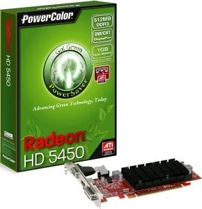 PowerColor Radeon HD 5450 Go! Green DP, 512MB DDR3, VGA, DVI, DP