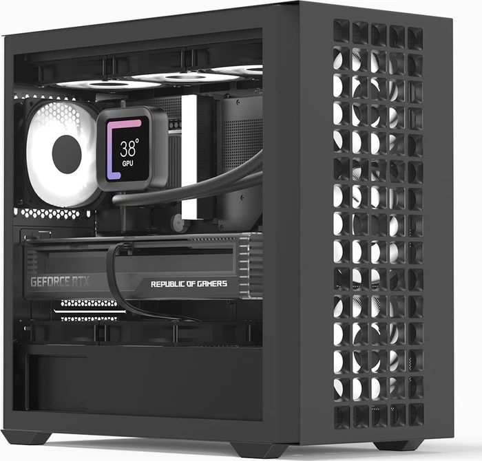 AeroCool D302A Black, inkl. 4x Lüfter, Glasfenster