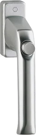 Hoppe London 013SV/U34 Aluminium Fenstergriff mit Druckknopf, selbstsperrend, 35mm Stiftlänge, stahlfarben