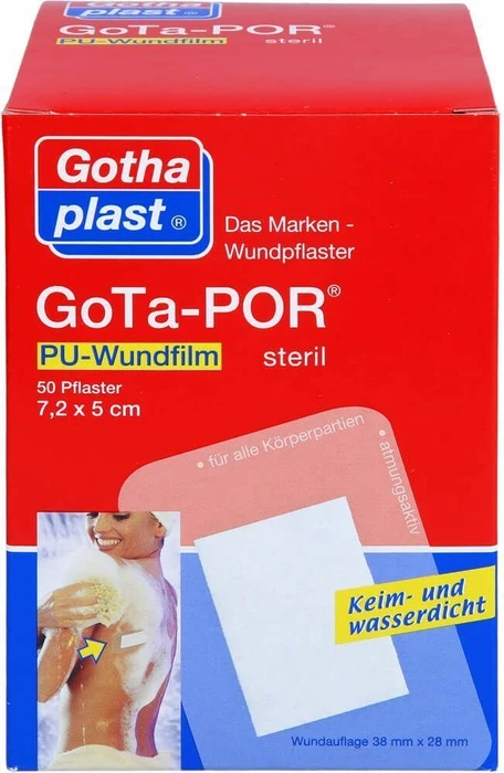 Gothaplast GoTa-POR PU-Wundfilm steril, 5 x 7.2cm, 50 Stück