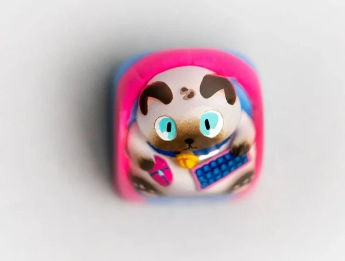 Fnatic Artisan Keycap Loeya, Kunstharz (Resin), blau/rosa, 1 Taste