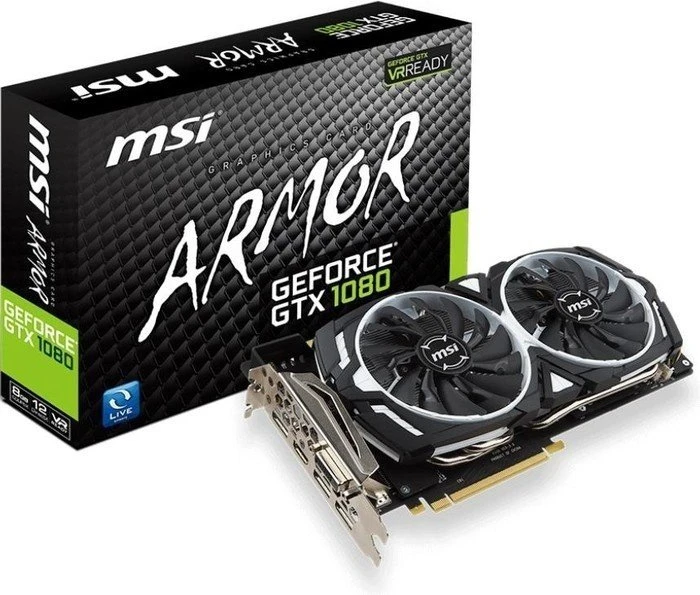 MSI GeForce GTX 1080 Armor 8G, 8GB GDDR5X, DVI, HDMI, 3x DP