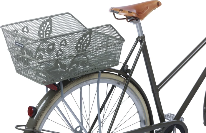 Basil Cento Flower Fahrradkorb olive green