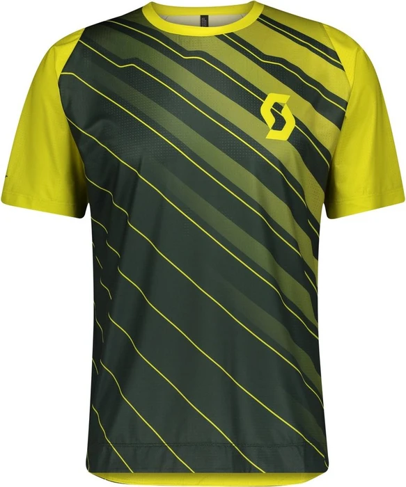 Scott Trail Vertic Trikot kurzarm smoked green/sulphur yellow (Herren)