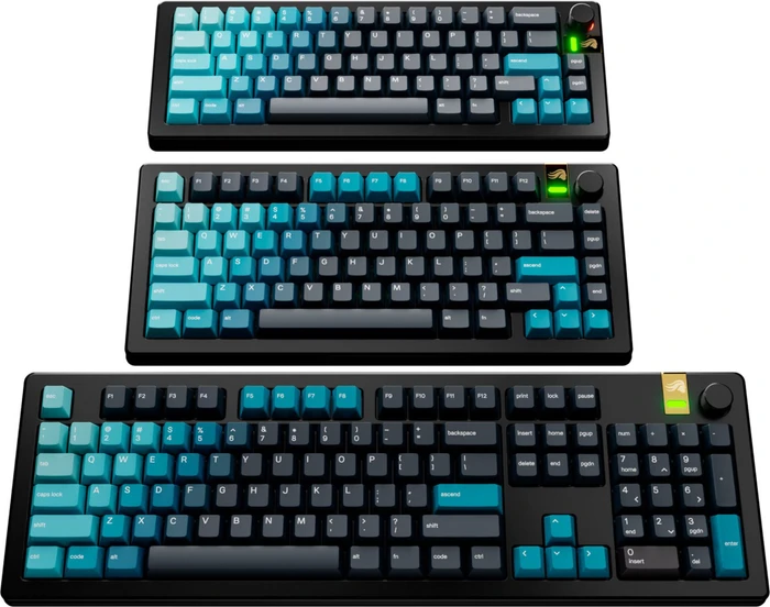 Glorious GPBT Gradient V2 Keycaps, Kunststoff (PBT), Celestial Ice, blau, 131 Tasten, ANSI-US