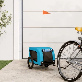 vidaXL Hunde 124x53cm Fahrradanhänger blau