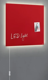 Sigel Artverum LED Glas-Magnetboard, rot, 48x48cm