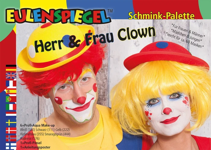 Eulenspiegel Herr & Frau Clown Schmink-Palette
