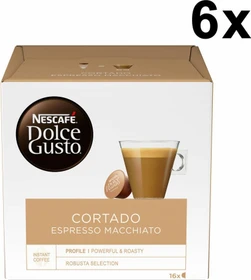 Nestlé Nescafe Dolce Gusto Espresso Cortado Kaffeekapseln, 96 Stück (6x 16 Stück)