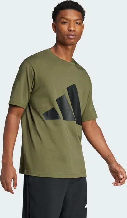 adidas Essentials Big Logo T-Shirt kurzarm olive strata/black (Herren)