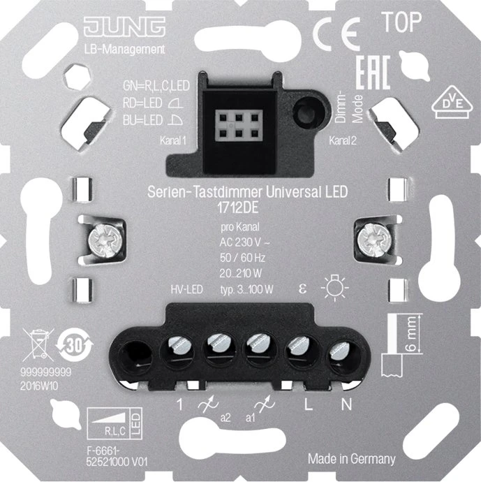 Jung Serien-Tastdimmer Universal LED mit Nebenstelleneingang