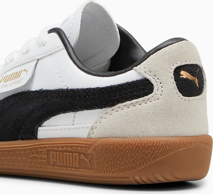 Puma Palermo Leather puma white/vapor gray/gum (Junior)