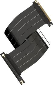 LinkUP AVA5 v2 Riser Kabel, rechts gerichtet, gewinkelt, PCIe 5.0, 600mm, schwarz/rosa