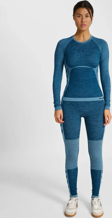 hummel CEA Seamless Tight Funktionsshirt langarm navy peony/faded denim (Damen)