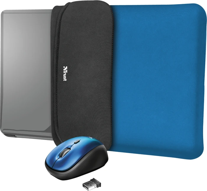 Trust Yvo Wireless Mouse Set mit Wendehülle für 15.6" Laptops