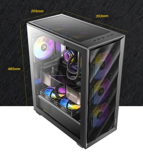 Antec AX85 ARGB, schwarz, Glasfenster