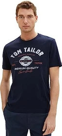 Tom Tailor Logo-Print T-Shirt kurzarm sky captain blue (Herren)