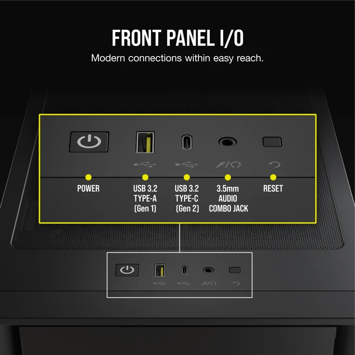 Corsair iCue 4000D RGB Airflow, schwarz, Glasfenster