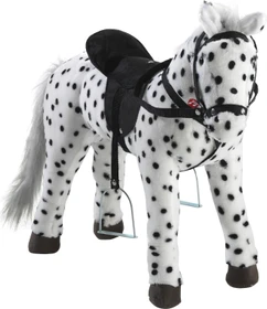 Heunec Pferd 75cm schwarz-weiß getupft Stehpferd