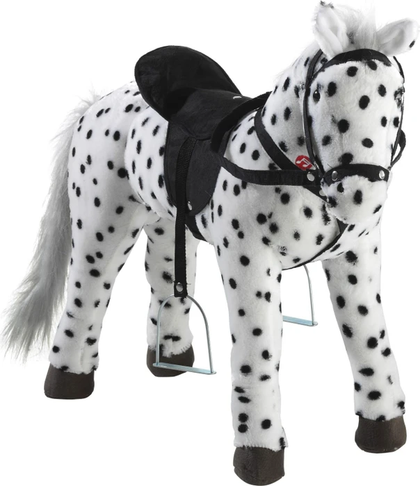 Heunec Pferd 75cm schwarz-weiß getupft Stehpferd