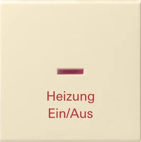 Gira System 55 Wippe mit Aufdruck "Heizung Ein/Aus", cremeweiß glänzend