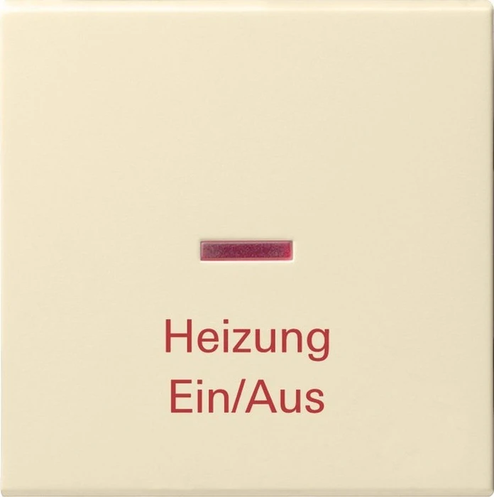 Gira System 55 Wippe mit Aufdruck "Heizung Ein/Aus", cremeweiß glänzend