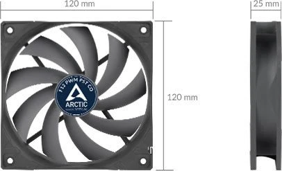 ARCTIC F12 PWM PST CO grau, 120mm