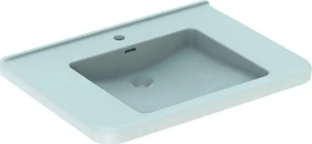 Geberit Renova Comfort Square Waschtisch barrierefrei 75cm, Hahnloch mittig, mit Überlauf, weiß/KeraTect