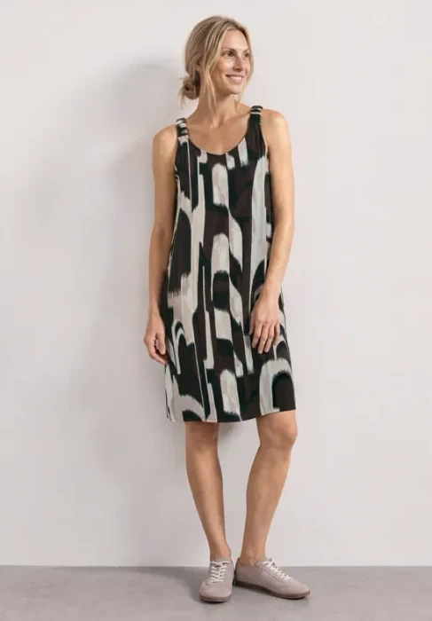 Street One Knielanges Kleid mit gerafften Trägern Kleid (Damen)