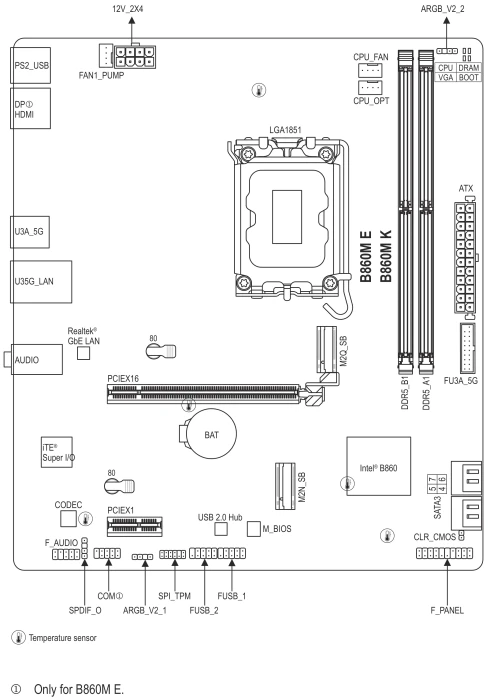 GIGABYTE B860M E (Intel 1851)